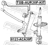 Febest TSB-AUR20F-KIT Front Stabilizer Bar Bush Kit D25
