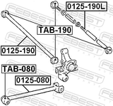 Febest TAB-190 Bushing, Rear Transverse Arm