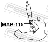Febest MAB-115 Front Shock Absorber Bushing