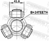 Febest 1916-E60 Tripod Joint 24X41.6