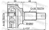Febest 0110-GRX125 Outer CV Joint 30X57X30