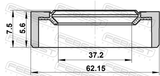 Febest 95BDY-39620608X Drive Shaft Oil Seal 37.2X62.15X5.6X7.5