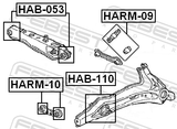 Febest HAB-053 Bushing, Rear Lower Control Arm