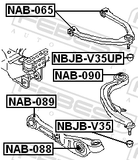 Febest NAB-065 Bushing, Front Upper Control Arm