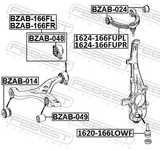 Febest BZAB-049 Bushing, Front Lower Control Arm