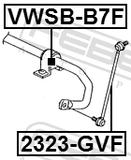 Febest VWSB-B7F Front Stabilizer Bar Bush