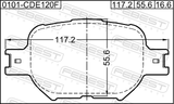 Febest 0101-CDE120F Pad Kit, Disc Brake, Front