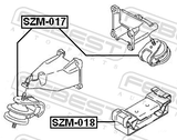 Febest SZM-017 Front Engine Mount (Hydro)