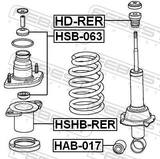 Febest HD-RER Rear Shock Absorber Jounce Bumper