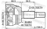 Febest 0110-GSX30A48 Outer CV Joint 36X61X30
