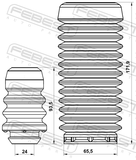 Febest FDSHB-FUSF-KIT Boot With Jounce Bumper Front Shock Absorber Kit