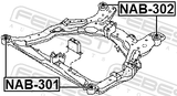 Febest NAB-302 Subframe Rear Bushing