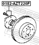 Febest 0182-AZT220F Front Wheel Hub
