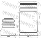 Febest BMSHB-E70F-KIT Boot With Jounce Bumper Front Shock Absorber Kit