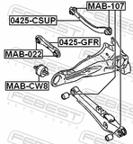 Febest 0425-GFR Rear Lower Transverse Link