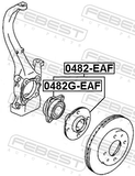 Febest 0482G-EAF Front Wheel Hub