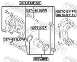 Febest 0874-B13F-KIT Front Caliper Slide Pin Kit