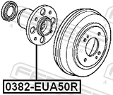 Febest 0382-EUA50R Rear Wheel Hub