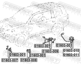 Febest 01603-008 Level Sensor, Front Left (With Bracket, With Link, With Wiring)