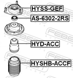Febest HYSS-GEF Front Shock Absorber Mounting