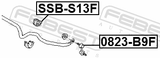 Febest SSB-S13F Front Stabilizer Bar Bush D23