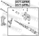 Febest 0577-GFRR Rear Right Brake Caliper Assembly