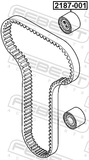 Febest 2187-001 Timing Belt Tensioner Pulley