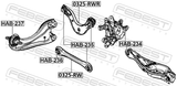 Febest HAB-237 Bushing, Rear Trailing Arm