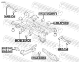 Febest KAB-041 Bushing Left, Rear Trailing Arm