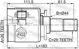 Febest 2911-DIVFLH Inner CV Joint Left 26X44X29