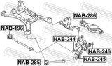 Febest NAB-285 Rear Trailing Rod Bushing