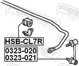 Febest HSB-CL7R Rear Stabilizer Bar Bush D14