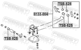 Febest TSB-825 Rear Leaf Spring Bushing Rear