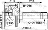 Febest 2210-SP Outer CV Joint 24X65X26