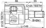 Febest 2211-CERII16 Inner CV Joint 22X41X25