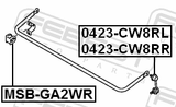 Febest MSB-GA2WR Rear Stabilizer Bar Bush D16