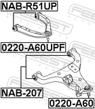 Febest NAB-207 Bushing, Front Lower Control Arm