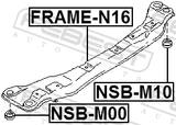 Febest NSB-M10 Engine Front Cross Member Bushing