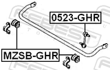 Febest 0523-GHR Rear Stabilizer Link / Sway Bar Link