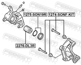 Febest 2276-DL3R Rear Caliper Piston