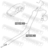Febest 22102-H0 Cable Assembly Tailgate Lock Control