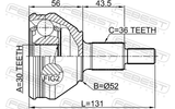 Febest 2310-PV Outer CV Joint 30X52X36