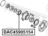 Febest DAC45905154 Rear Wheel Bearing 45X90X51X54