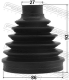 Febest 1615P-164LH Boot Inner CV Joint Kit Pvc 86X93X27
