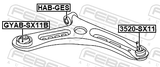 Febest GYAB-SX11B Rear Bushing, Front Lower Control Arm