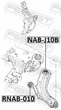 Febest RNAB-010 Front Bushing, Front Control Arm