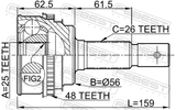 Febest 0110-005A48 Outer CV Joint 25X56X26
