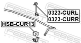 Febest HSB-CUR13 Rear Stabilizer Bar Bush D13