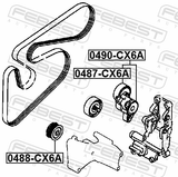 Febest 0490-CX6A Belt Tensioner