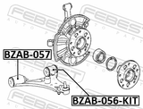 Febest BZAB-057 Front Bushing, Front Control Arm